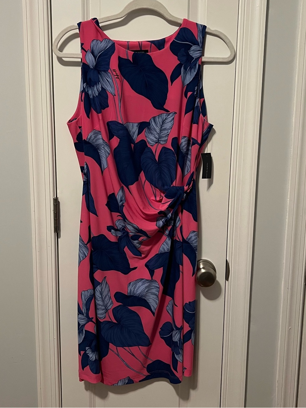 Tommy Hilfiger Pink Dress with Navy & Light Blue Floral Print